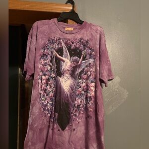 The mountain retro vintage Purple Angel Graphic Tie-Dye Tee